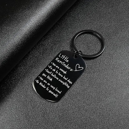 Women'S Minimalist Lightweight "You Are Enough" Slogan Keychain - Unisex Fashion Accessory, Daily Wear Item, Womens Gifts for Friends
